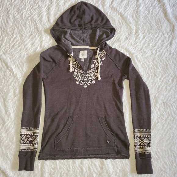 V Neck Distressed Billabong Hoodie - Picture 1 of 1